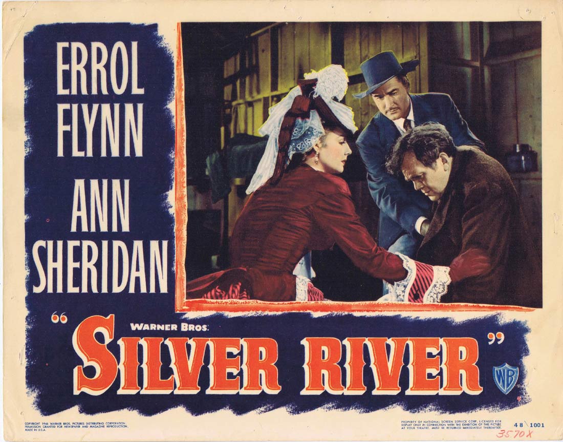 SILVER RIVER Original Lobby Card 4 Errol Flynn Ann Sheridan