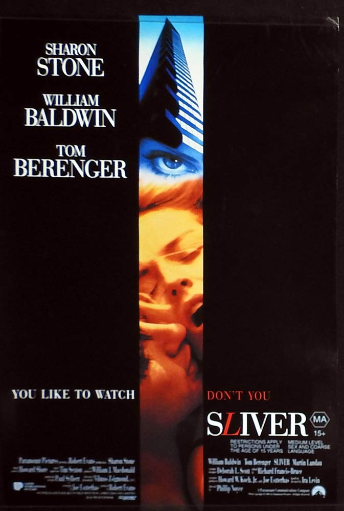 SLIVER Original Daybill Movie poster Sharon Stone William Baldwin Tom Berenger