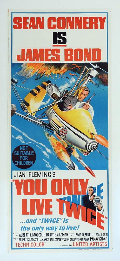 YOU ONLY LIVE TWICE Linen Backed Original Daybill Movie poster James ...
