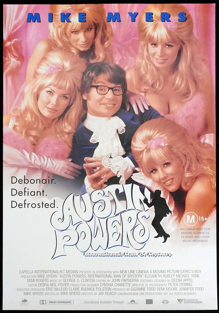 AUSTIN POWERS Original Rolled One sheet Movie poster Mike Myers Elizabeth Hurley