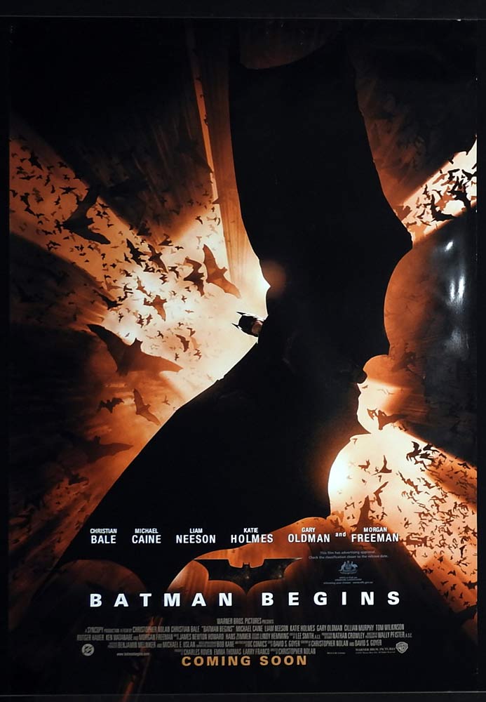 BATMAN BEGINS Advance DS One sheet Movie poster Christian Bale Michael Caine B
