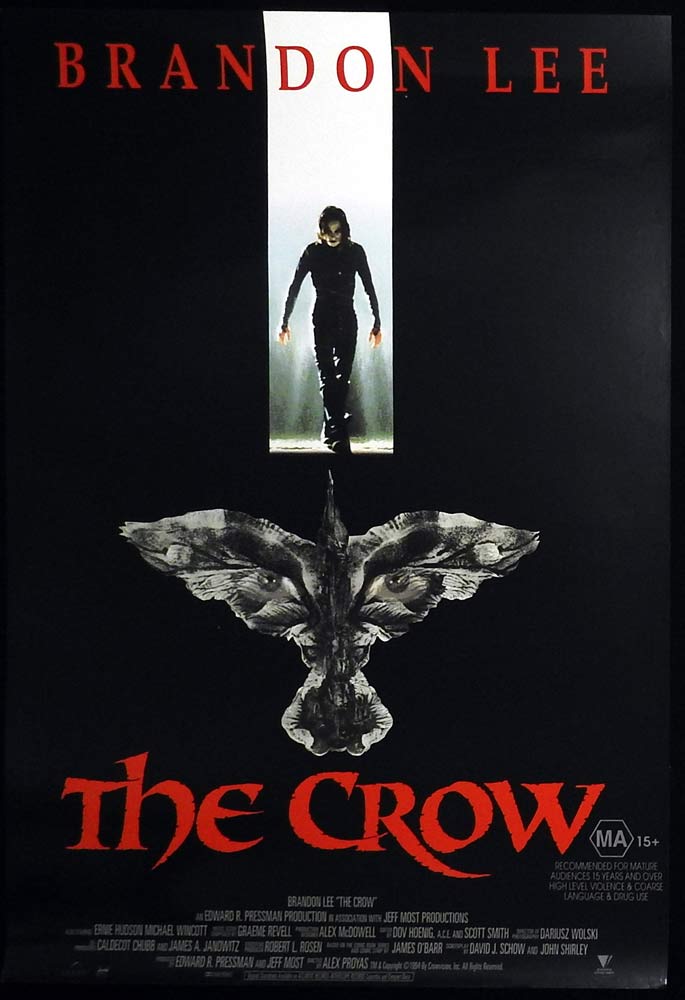 THE CROW Original Rolled One sheet Movie poster Brandon Lee Ernie Hudson