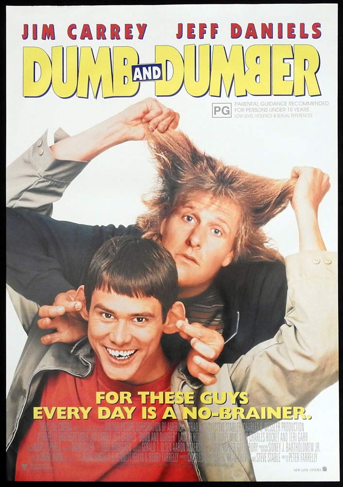 DUMB AND DUMBER Original Rolled One sheet Movie poster Jim Carrey Jeff Daniels