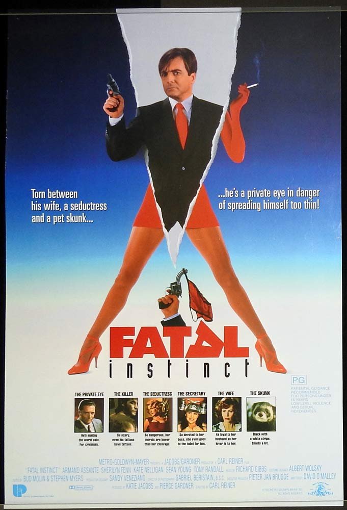 FATAL INSTINCT Original Daybill Movie poster Armand Assante Sherilyn Fenn Kate Nelligan
