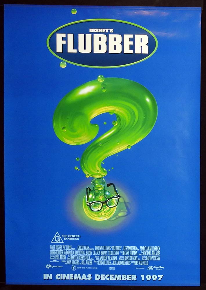 FLUBBER Original One sheet Movie poster Robin Williams Marcia Gay Harden