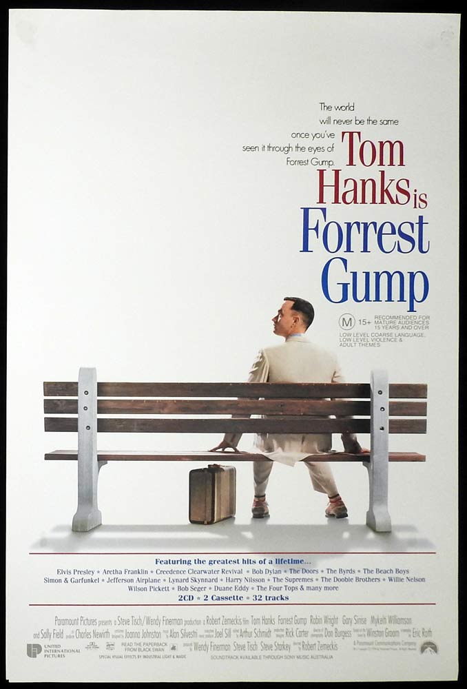 FORREST GUMP Original Australian Rolled One sheet Movie poster Tom Hanks Robin Wright