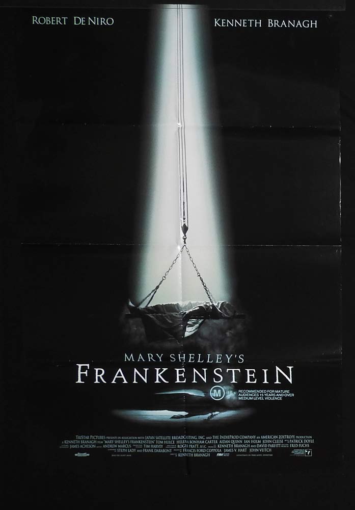 MARY SHELLEY’S FRANKENSTEIN Original One sheet Movie poster Robert De Niro Kenneth Branagh