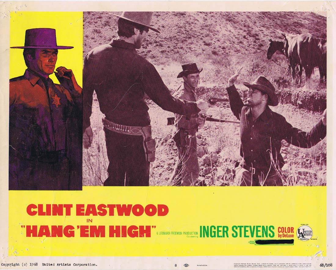 HANG EM HIGH Original US Lobby Card 8 Clint Eastwood Inger Stevens