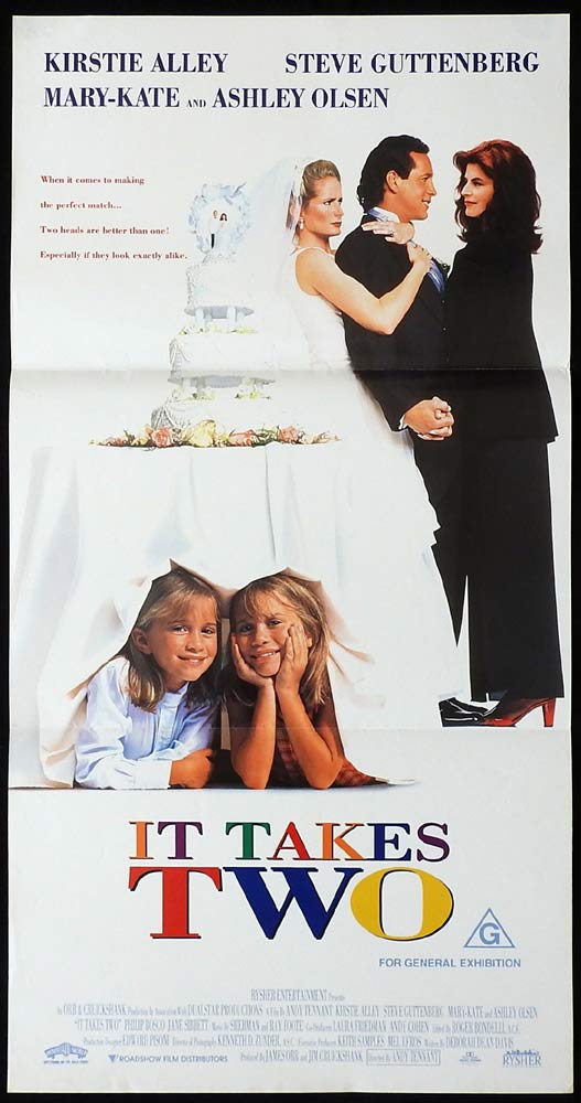 IT TAKES TWO Original Daybill Movie poster Kirstie Alley Steve Guttenberg