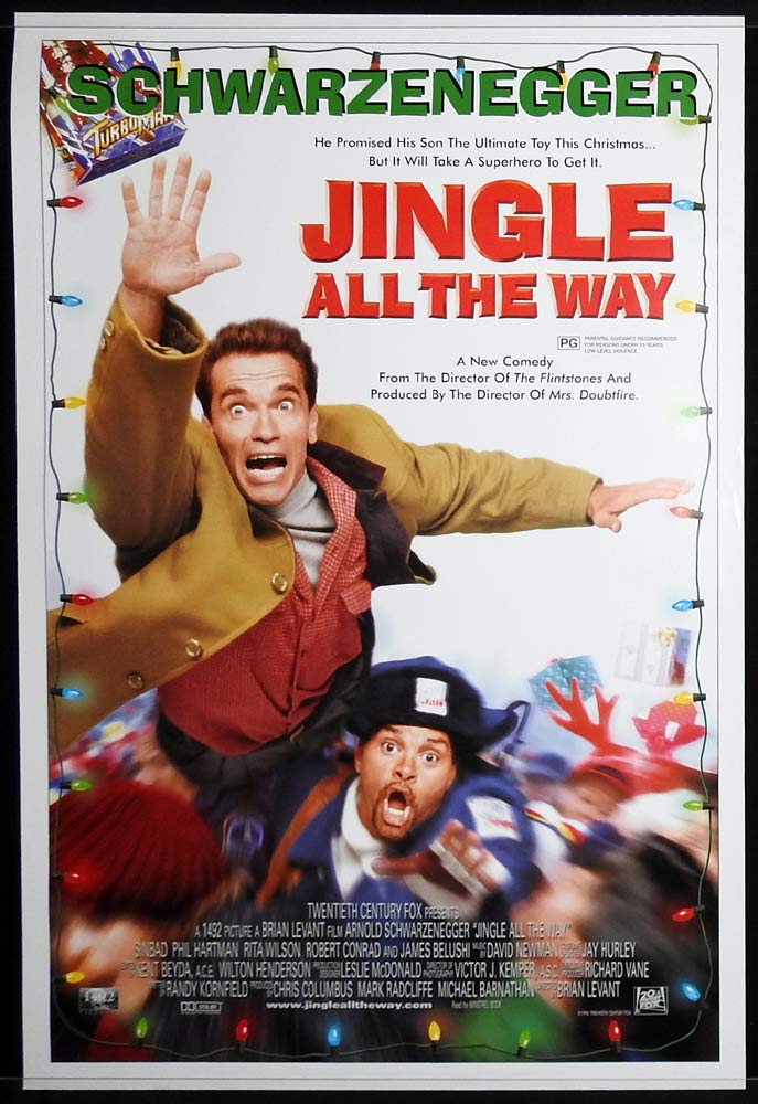 JINGLE ALL THE WAY Original Rolled One sheet Movie poster Arnold Schwarzenegger