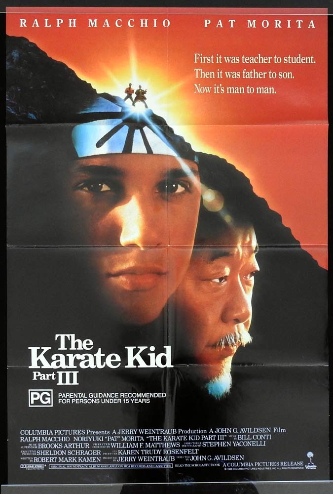 THE KARATE KID PART III Original One sheet Movie poster Ralph Macchio Pat Morita