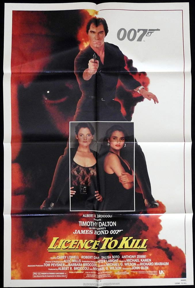 LICENCE TO KILL Original US One sheet Movie poster Timothy Dalton James Bond