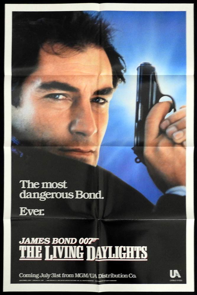 THE LIVING DAYLIGHTS Original Advance US One sheet Movie poster Timothy Dalton James Bond