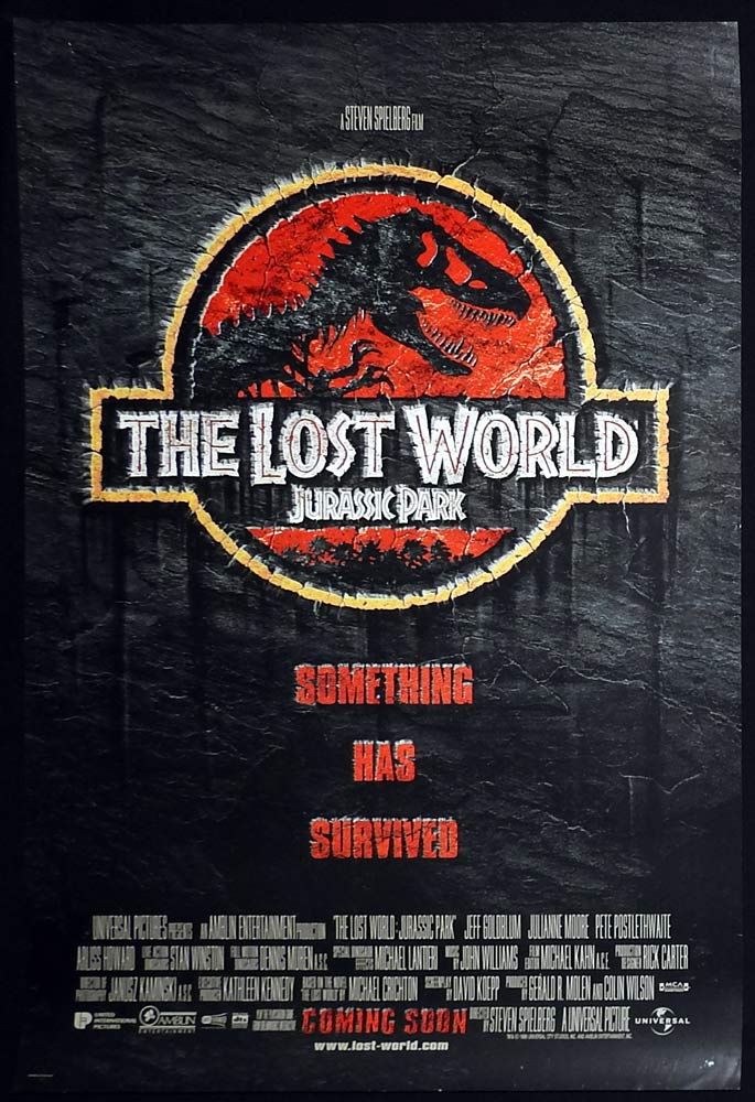 THE LOST WORLD Original DS Rolled US One sheet Movie poster Jeff Goldblum Jurassic Park
