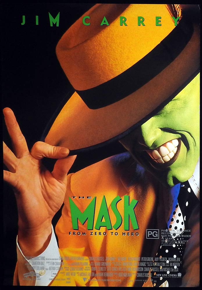 THE MASK Original Rolled One sheet Movie poster Jim Carrey Peter Riegert