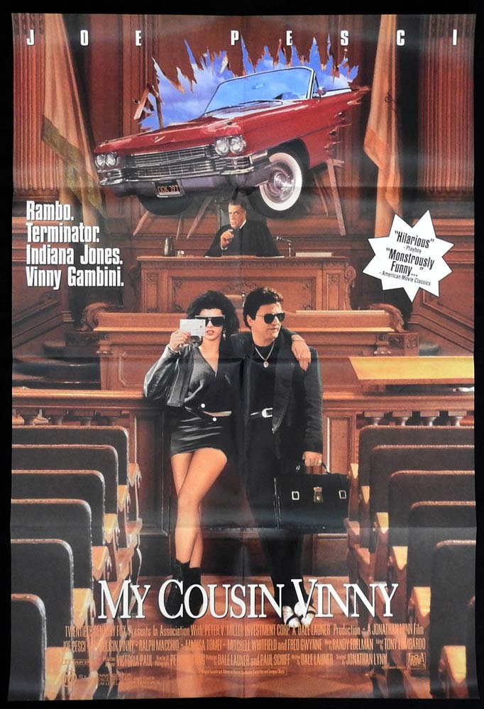 MY COUSIN VINNY Original One sheet Movie poster Joe Pesci Ralph Macchio Marisa Tomei