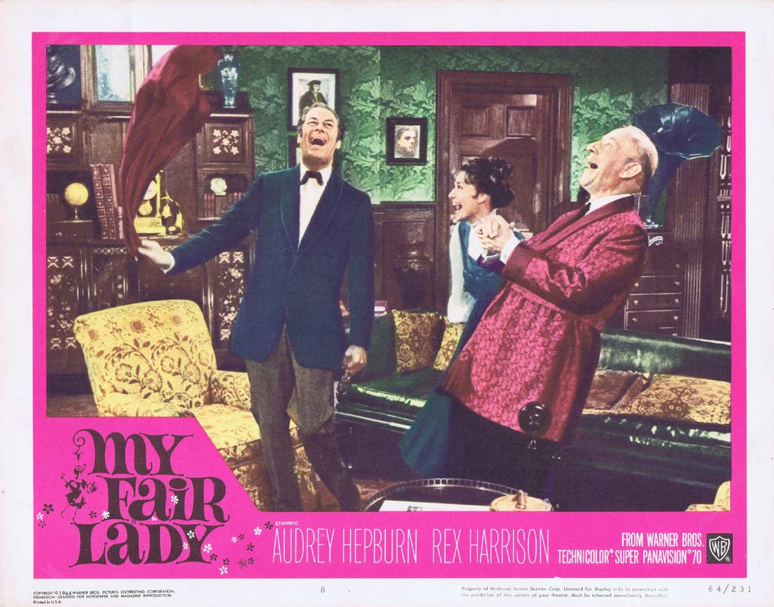 MY FAIR LADY Original Lobby Card 8 Audrey Hepburn Rex Harrison Stanley Holloway
