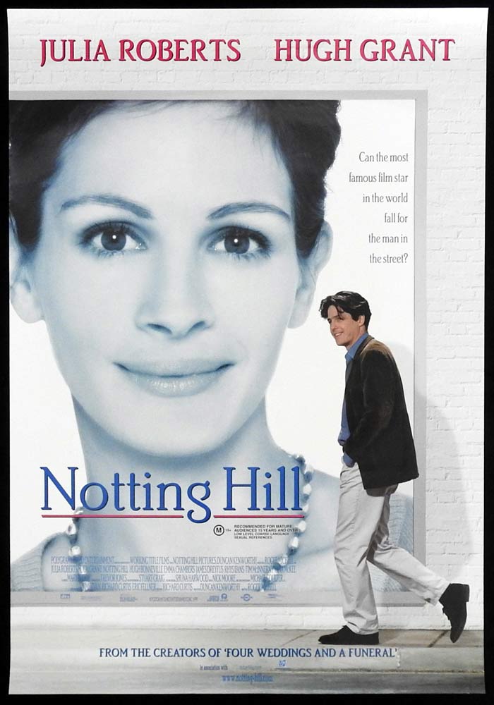 NOTTING HILL Original Rolled One sheet Movie poster Julia Roberts Hugh Grant