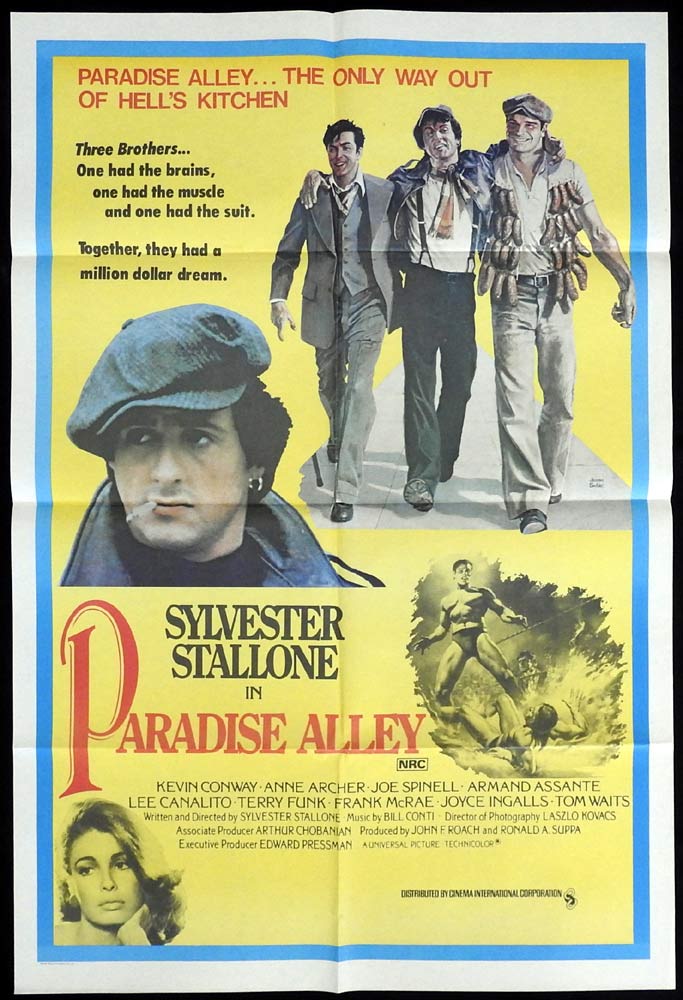 PARADISE ALLEY Original One sheet Movie poster Sylvester Stallone Anne Archer