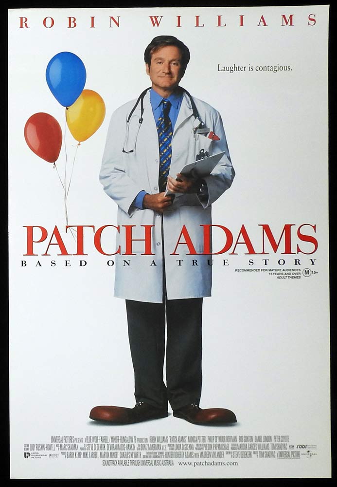 PATCH ADAMS Original Rolled One sheet Movie poster Robin Williams Philip Seymour Hoffman
