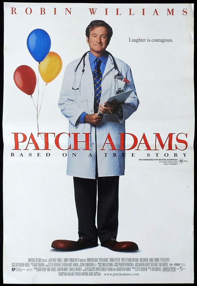 PATCH ADAMS Original Daybill Movie poster Robin Williams Philip Seymour Hoffman