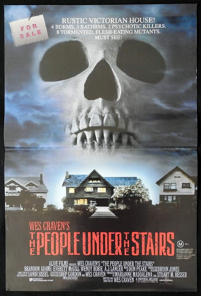 THE PEOPLE UNDER THE STAIRS Original Daybill Movie poster Wes Craven Brandon Adams