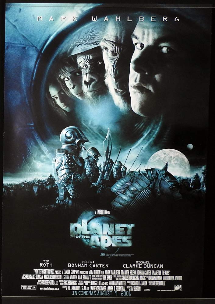 PLANET OF THE APES Original Rolled One sheet Movie poster Mark Wahlberg Tim Roth