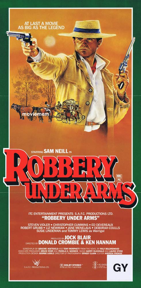 ROBBERY UNDER ARMS Original daybill Movie poster Sam Neill