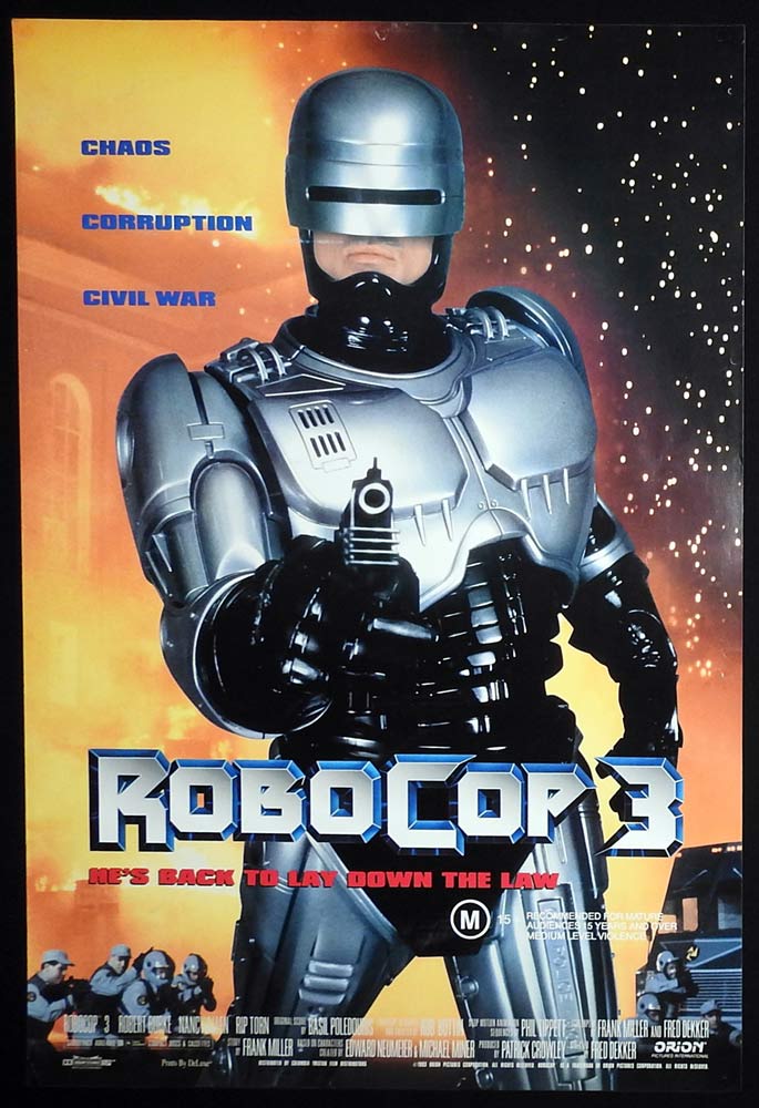 ROBOCOP 3 Original Rolled One sheet Movie poster Robert Burke Nancy Allen