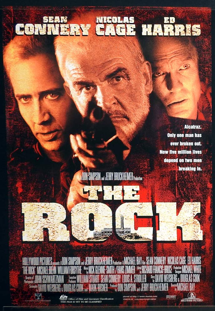 THE ROCK Original Rolled One sheet Movie poster Sean Connery Nicolas Cage Ed Harris