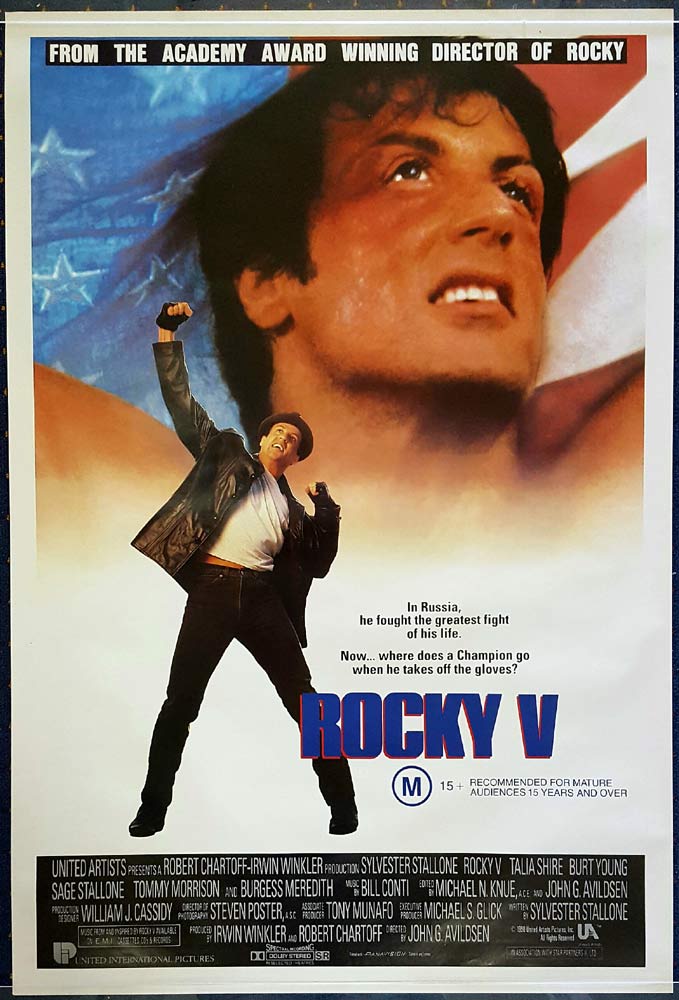 ROCKY V Original Rolled One sheet Movie poster Sylvester Stallone Talia Shire 5 Boxing