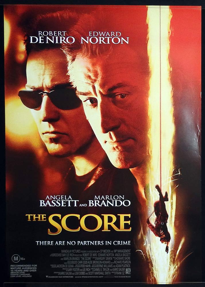 THE SCORE Original Rolled One sheet Movie poster Robert De Niro Edward Norton