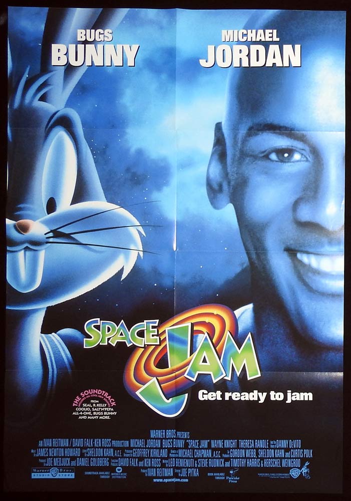 SPACE JAM Original One sheet Movie poster Michael Jordan Billy West Bugs Bunny