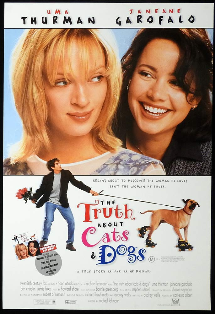 THE TRUTH ABOUT CATS AND DOGS Original Rolled One sheet Movie poster Janeane Garofalo Uma Thurman