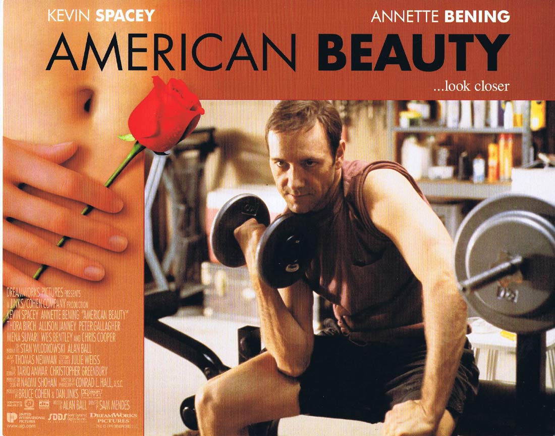 AMERICAN BEAUTY Original Lobby Card 1 Kevin Spacey Annette Bening