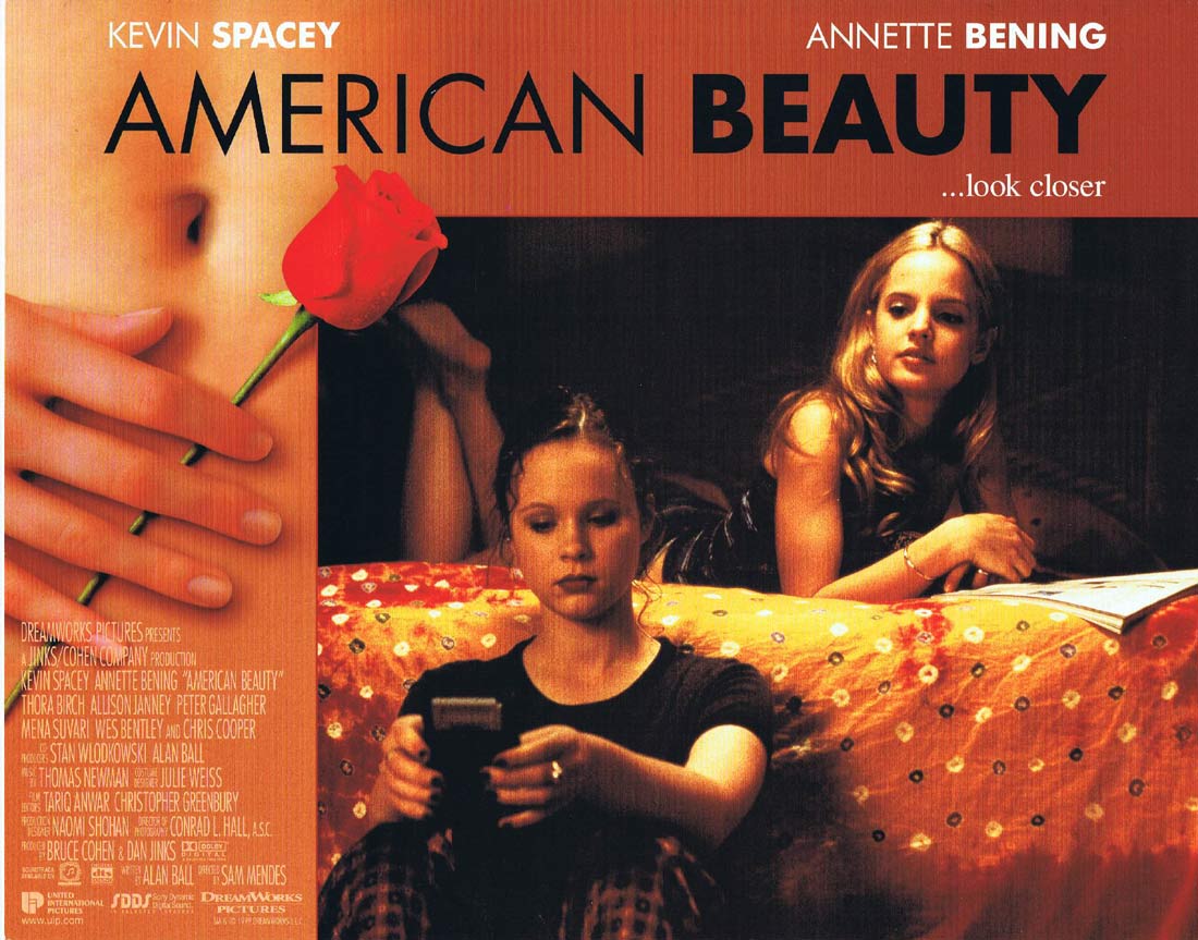 AMERICAN BEAUTY Original Lobby Card 3 Kevin Spacey Annette Bening