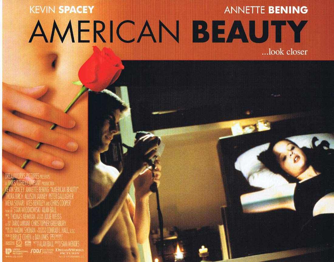 AMERICAN BEAUTY Original Lobby Card 4 Kevin Spacey Annette Bening