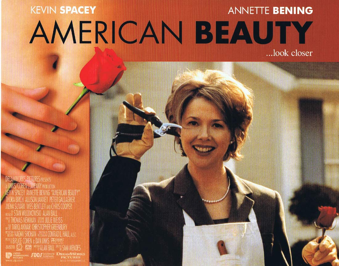 AMERICAN BEAUTY Original Lobby Card 6 Kevin Spacey Annette Bening