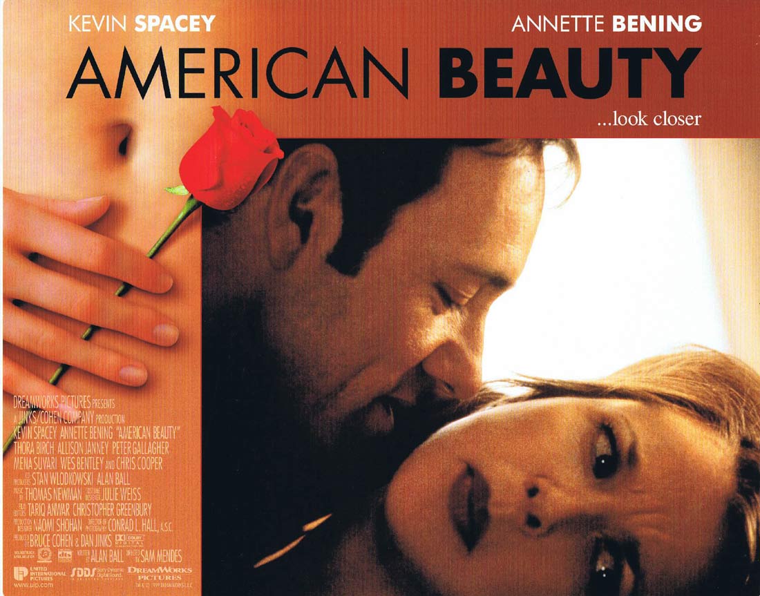 AMERICAN BEAUTY Original Lobby Card 7 Kevin Spacey Annette Bening