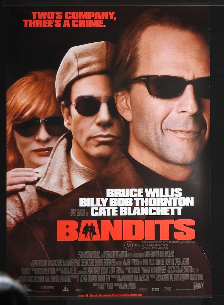 BANDITS Original Rolled One sheet Movie poster Bruce Willis Billy Bob Thornton Cate Blanchett