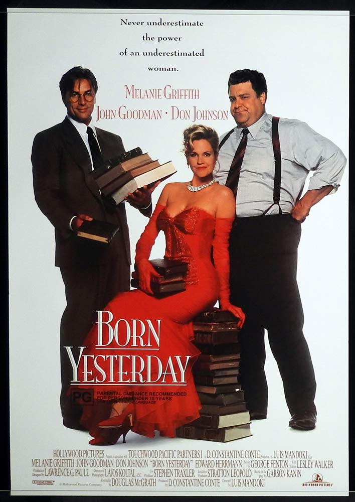 BORN YESTERDAY Original One sheet Movie poster Melanie Griffith John Goodman Don Johnson