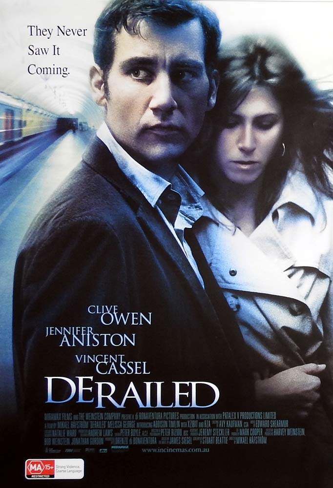 DERAILED Rolled One sheet Movie poster Clive Owen Jennifer Aniston