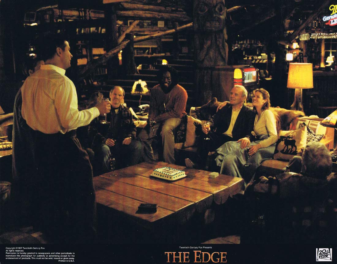 THE EDGE Original Lobby Card 4 Anthony Hopkins Alec Baldwin Elle Macpherson