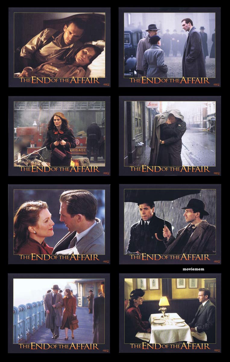 THE END OF THE AFFAIR Vintage Lobby Card set Ralph Fiennes Julianne Moore