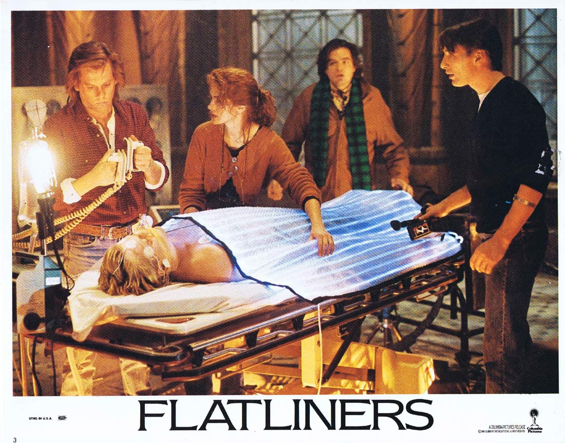 FLATLINERS Original Lobby Card 3 Kiefer Sutherland Julia Roberts William Baldwin