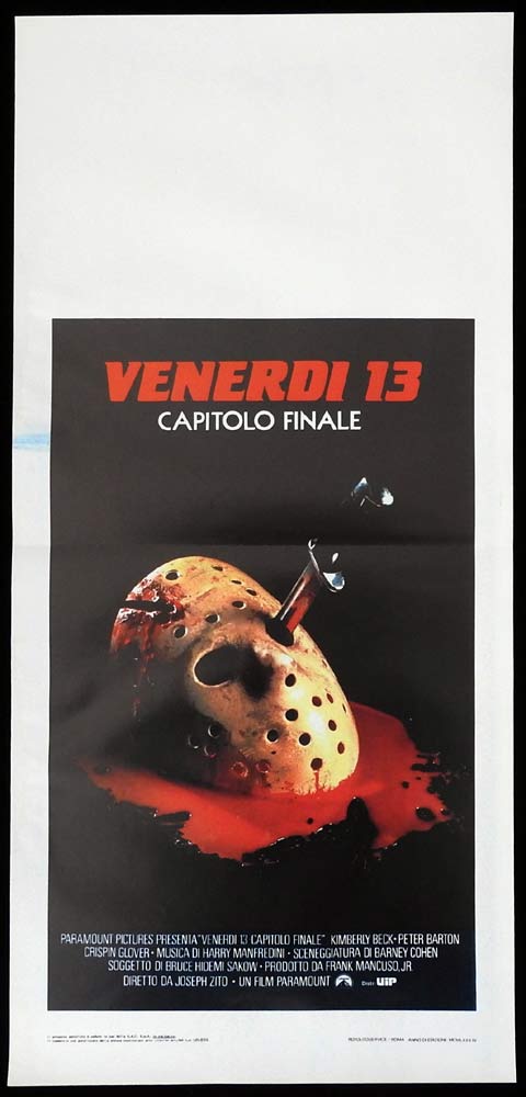 FRIDAY THE 13TH THE FINAL CHAPTER Original Locandina Movie Poster Slasher Horror