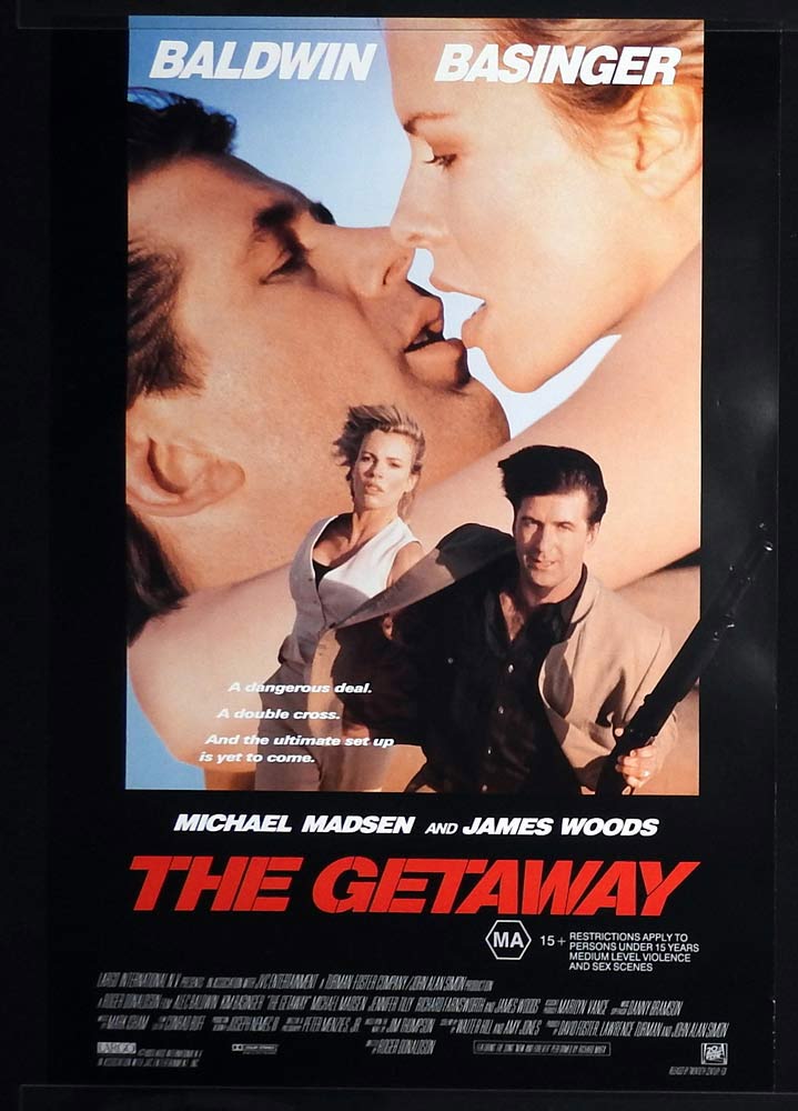 THE GETAWAY Rolled One sheet Movie poster Alec Baldwin Kim Basinger