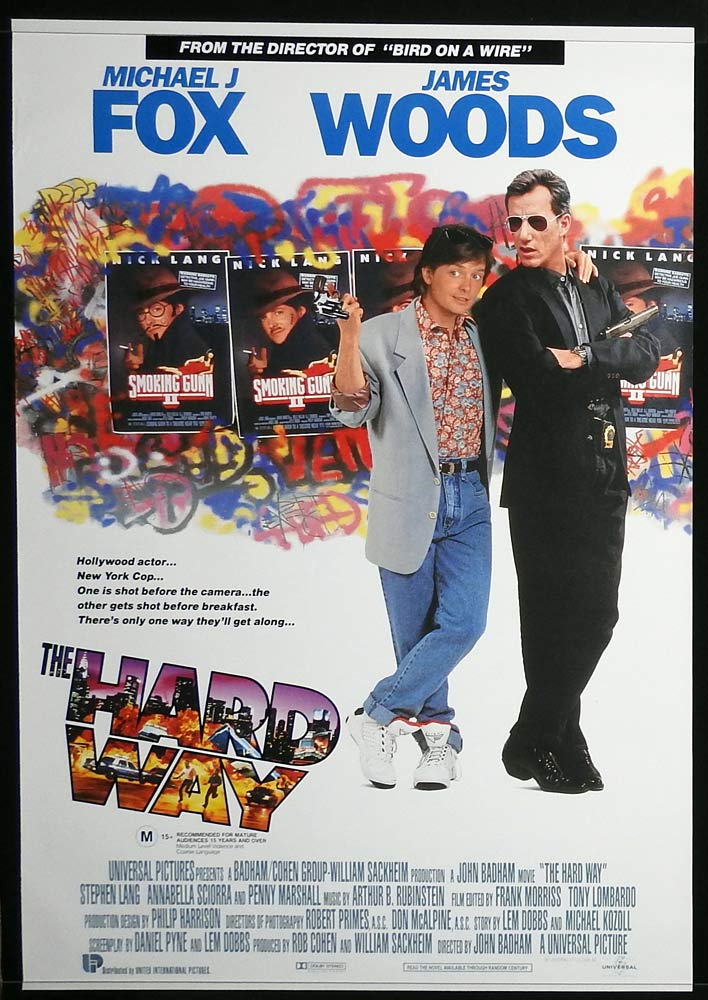 THE HARD WAY Original Rolled One sheet Movie poster Michael J. Fox James Woods