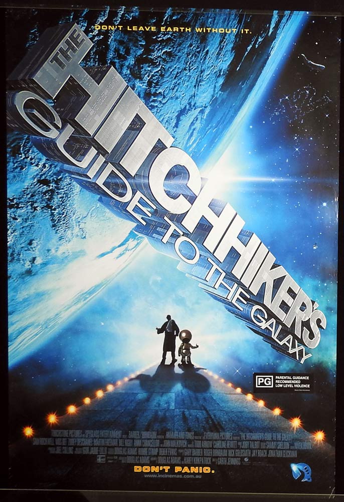 THE HITCHHIKERS GUIDE TO THE GALAXY Rolled One sheet Movie poster Martin Freeman Sam Rockwell