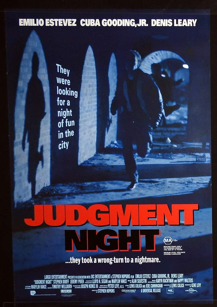 JUDGMENT NIGHT Rolled One sheet Movie poster Emilio Estevez Cuba Gooding Jr.